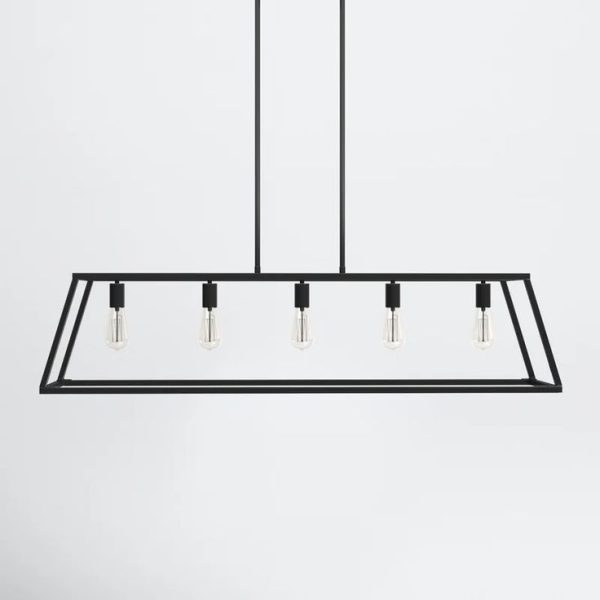 Lampara colgante trapezoide 5 luces